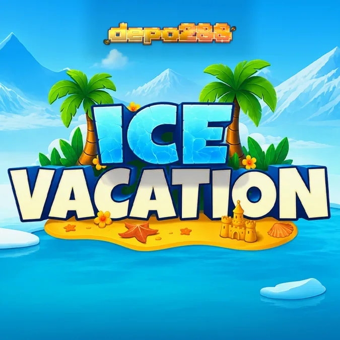 Tampilan visual slot Ice Vacation dengan tema pantai tropis
